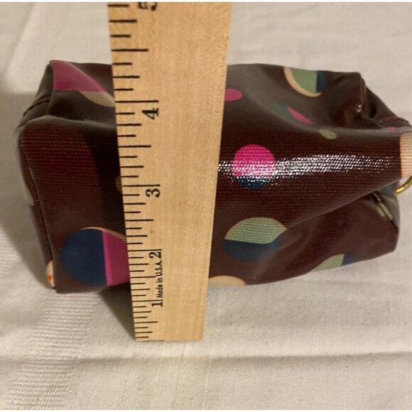 Fossil Polka Dot Cosmetic Bag Brown/Multicolor Vinyl - Picture 7 of 8